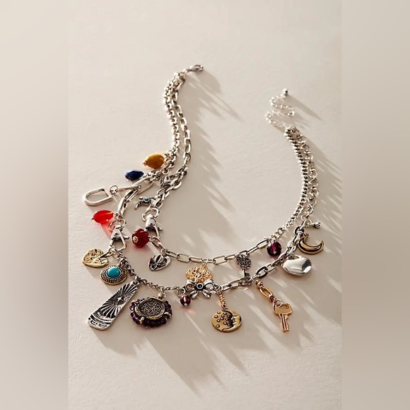 Free People Maxamillion Charm Necklace in World Traveler - Picture 1 of 4